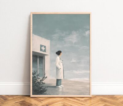 Doctor Minimalist Soft Sea Wall Art