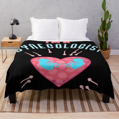 I Work As A Gynecologist Throw Blanket