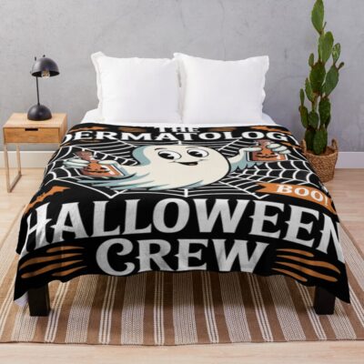Spooky Dermatology Halloween Esthetician Cosmetology Throw Blanket