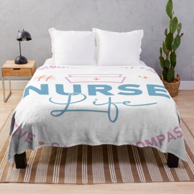 Nurse Life Inspiration Motivation Throw Blanket