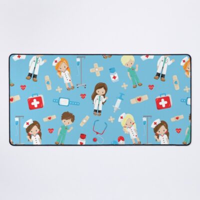 Cute Medical Pattern Nursing School Mouse Pad